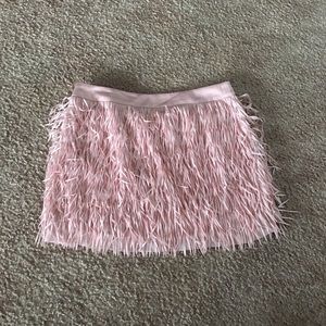 Pink Fringe Mini Skirt